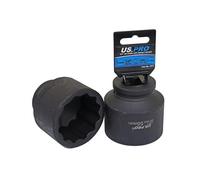 US PRO 3/4-inch Drive 55mm Impact Socket, 12-Point, Chrome Moly Steel, Black Phosphate