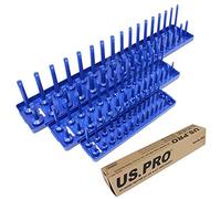 US Pro 3 Pce Socket Storage Rack Tray for 1/4, 3/8, and 1/2 inch Sockets