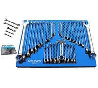 US PRO 32pc Combination Spanner Set Standard and Stubby Metric SAE Imperial Wrench Set