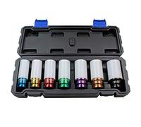 US PRO 3459 7PC 1/2" Dr Alloy Wheel Impact Socket Set Colour Coded