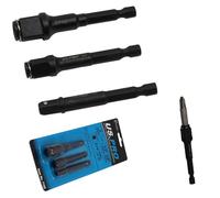 US PRO 3pc 2 in 1 Impact Hex Bit and Sockets Adaptor for use with Drills Drivers