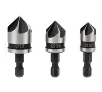 US PRO 3pc Countersink Set 5 Flute 90 Degree Chamfer 7124