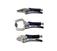 US PRO 3pc Mini Locking 5" C Clamp 4" Mole Grips & 41/2" Long Nose Pliers 2061