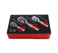 Us Pro 3Pc Stubby Ratchet Handle Set 1/4 - 3/8 & 1/2"dr B4129