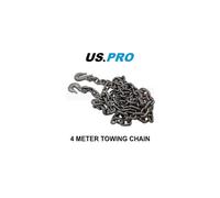 US PRO 4 Meter Steel Heavy Duty Towing Chain With Hooks 2450 KGS 9128