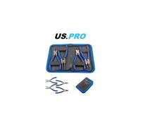 US PRO 4-Piece 6in Circlip/Snap Ring Pliers Set (Internal/External, Bent/Straight) Chrome Vanadium, Spring-Loaded Handles 2059