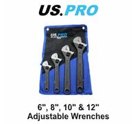 Us Pro 4Pc Adjustable Wrench / Shifting Spanner Set 6" 8" 10" 12" - 2204