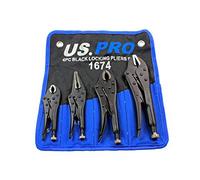 US PRO 4pc Black Locking Pliers Set 5" 6.5" 7" & 10" - Mole Vice Clamp Grips 1674