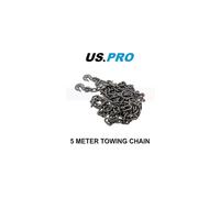 US PRO 5 Meter Steel Heavy Duty Towing Chain With Hooks 2450 KGS 9129