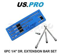 Us Pro 6Pc 1/4 Dr Extension Bar Set 32, 50, 100, 150, 200 & 275mm 4185