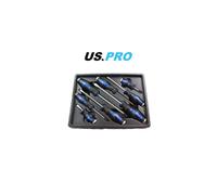US PRO 8pc Go-Through Screwdriver Set Phillips & Slotted 1605