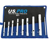 US PRO 8PC Tubular Box Spanner + Torque BAR Set, 6x7 - 20x22 mm, Tubular Socket Spanner Set, Wrench Set