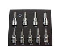 US PRO 9 Piece Hex Allen Key Bit Sockets Metric Set 3/8'' Dr Drive 2-10mm 2065