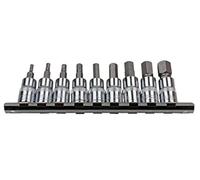 US PRO 3385 9pc 3/8" dr SAE/Imperial Hex, Allen Bit Socket Rail, Silver