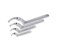 AB Tools-US Pro Adjustable Hook Wrench C Spanner 19 - 175mm for Slotted Retaining Rings 4pc