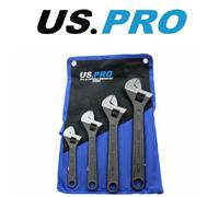 US Pro Adjustable Wrench 4pc Set 6" 8" 10" 12" Black Edition Spanners 2204