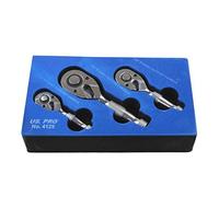 US PRO B4129 Mini Ratchet Spanner Ratchet Short 1/4 "3/8" 1/2 Stubby 3 Piece Set