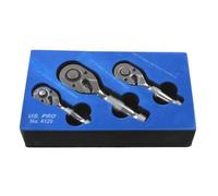 US PRO B4129 Mini Spanner Ratchet Short 1/4"3/8" 1/2 Stubby 3 Piece Set
