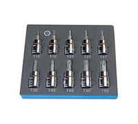 US Pro Bergen 10Pc 3/8 Drive 48mm Long S2 Tamper Proof Torx Bit Socket Set T10 - T55
