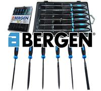 US Pro Bergen Professional 6 Piece Needle File Set 140mm Flat, Half Round, round, Triangular, Square B2525