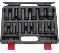 Us Pro By Bergen 16 Pc 1 / 2 Dr 6-Point European Deep Impact Socket Set B 1340