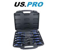 US PRO Hammer Screwdriver Set 12pc Go through PoziFlat Head Screwdrivers 1610