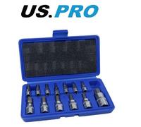 Us Pro Hex Bit Socket Set 13Pc Metric 2 - 14mm 1/4" 3/8" 1/2" In Case 2097