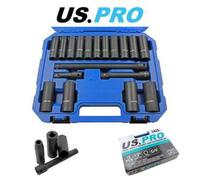 Us Pro Impact Sockets 18Pc 1/2" Deep 10 - 24mm And Extension Bar Set 3428