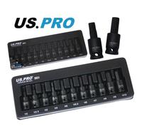US PRO INDUSTRIAL 11PC 3/8” DR Impact Hex Bits Sockets H2 to H10 S2 Steel 3931