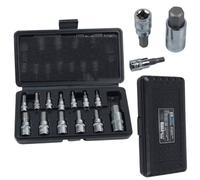 US Pro Industrial 13pc Hex Bit Socket Set 2 to 12mm, H2-H12, 1/4 3/8 1/2 Inch Storage Case