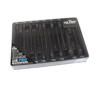US PRO Industrial 15pc Extra Long Impact Tamper Star Torx Bit Sockets 1/4" 3/8" 1/2" DR 7529