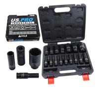 US PRO Industrial 16pc 1/2 Dr 6-Point Deep Impact Socket Set European Style 10-32mm