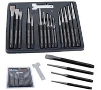 US PRO Industrial 16pc Punch and Chisel Set with Tray, Taper, Cold, Centre, Gauge