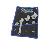 US PRO INDUSTRIAL 4PC Adjustable Wrench Spanner Set Sizes 6", 8", 10", and 12" 2305