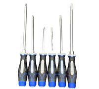 US PRO INDUSTRIAL 6PC Go Through Screwdriver Set - PH2 PH3 SL6 SL8 4613