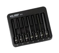 US PRO Industrial 7pc 3/8" DR Extra Long Impact Hex Bit Socket Set H3 - H10 3653