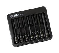 US PRO Industrial 7pc 3/8" DR Extra Long Impact Hex Bit Socket Set H3 - H10 3653