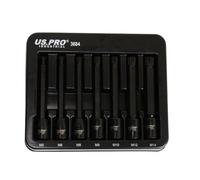 US PRO INDUSTRIAL 7PC 3/8" DR Extra Long Impact Spline Bit Socket Set M5 - M14 3684