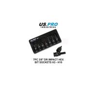 US PRO INDUSTRIAL 7PC 3/8" DR Impact Hex Bit Socket Set H3 - H10 3957