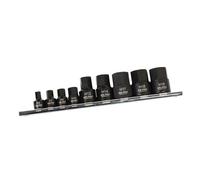 US PRO INDUSTRIAL 9pc 1/4" 3/8" DR Stubby Impact Hex Allen Key Bit Sockets Set 3863