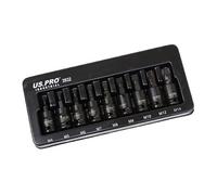 US PRO Industrial 9PC 3/8" DR Impact Spline Bit Sockets Set 4-14mm 3932