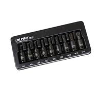 US PRO INDUSTRIAL 9PC 3/8" DR Impact Spline Bit Sockets Set 4-14mm 3932