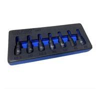 US PRO INDUSTRIAL Impact Hex Allen Key Bit Socket Set Hexagon 1/4''Dr 7-Piece S2 Steel H1.5-H6, (3967)