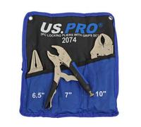 US PRO Tools 3pc Soft Grip Locking Pliers Set 6.5, 7, 10" Mole Grips 2074