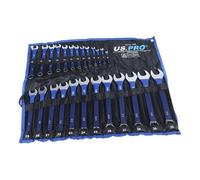 US PRO Metric Combination Spanner Set, 25-Piece, 6-32mm, with Rubber Grips and Storage Pouch