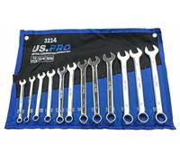 US Pro Metric Combination SPANNERS Wrenches 12pc Set 8-19mm Open Ring