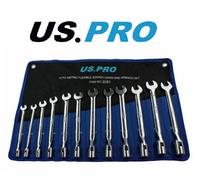 Us Pro Spanner Set Flexi Head Socket 12Pc Open End Wrench Set 8 - 19mm 2081
