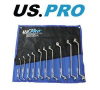 Us Pro Spanner Set Offset 10Pc Ring 6-27mm Non Slip Swan Neck 3527 New