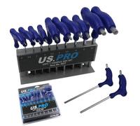 US PRO T-Handle Hex Allen Key Set 2, 2.5, 3, 4, 4.5, 5, 5.5, 6, 8, 10mm in Rack