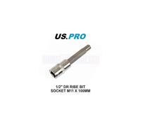 US PRO Tools 1/2" DR Ribe Bit Socket M11 X 100MM Subaru Flywheel Tool 2296